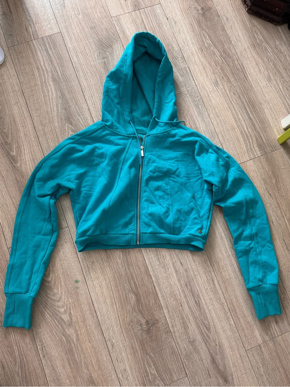 BuffBunny Teal Cropped Zip Hoodie